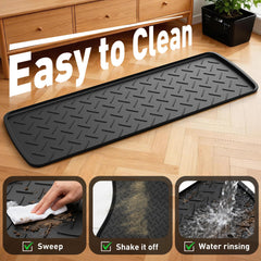 TonTool rubber entryway mat waterproof and easy to wipe clean after muddy footwear