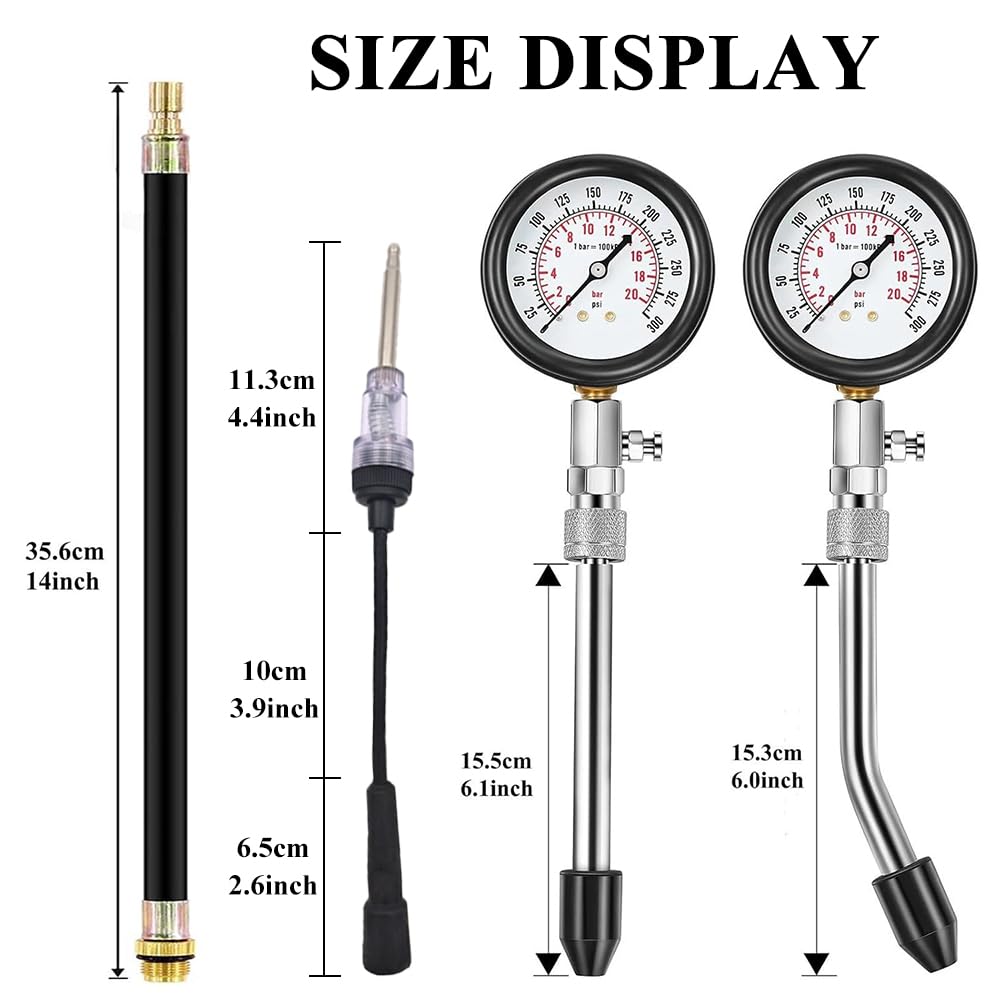 TONZACK compression tester dial reading highlights accurate cylinder pressure detection