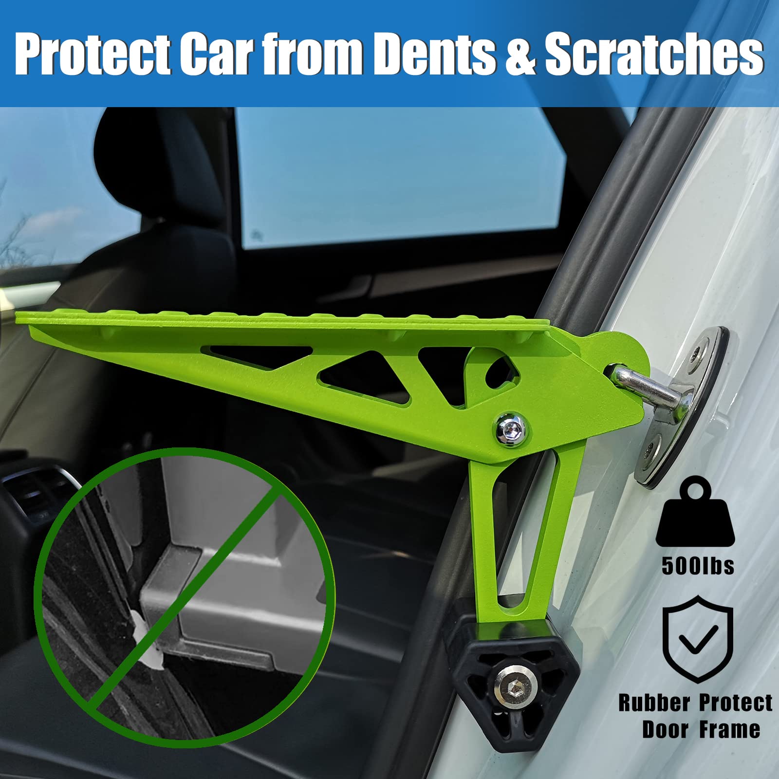 TOOENJOY universal fit car door step rotatable rubber cushion protects door frames.