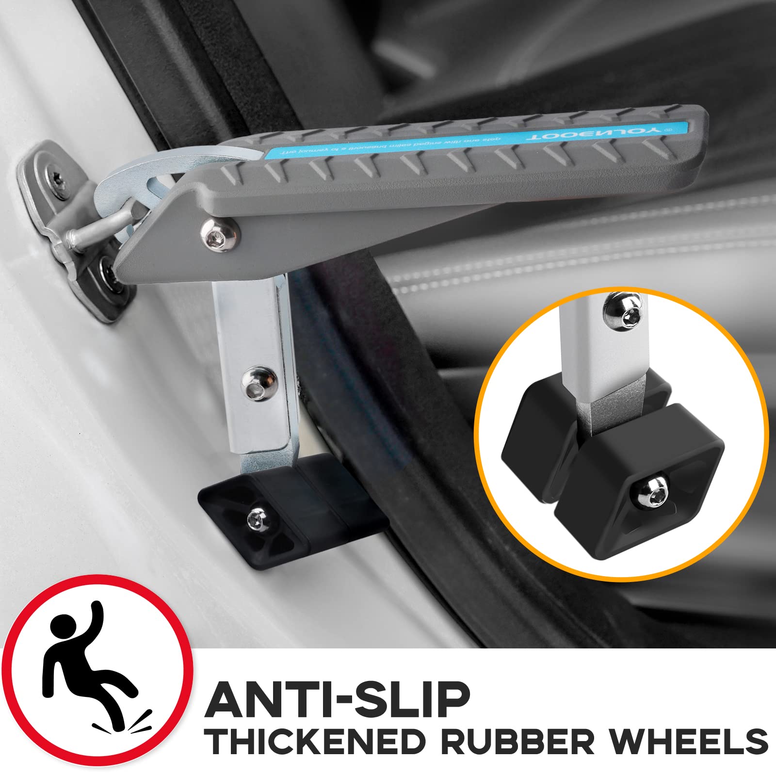 TOOENJOY anti-slip aluminum door step provides secure footing on slick surfaces