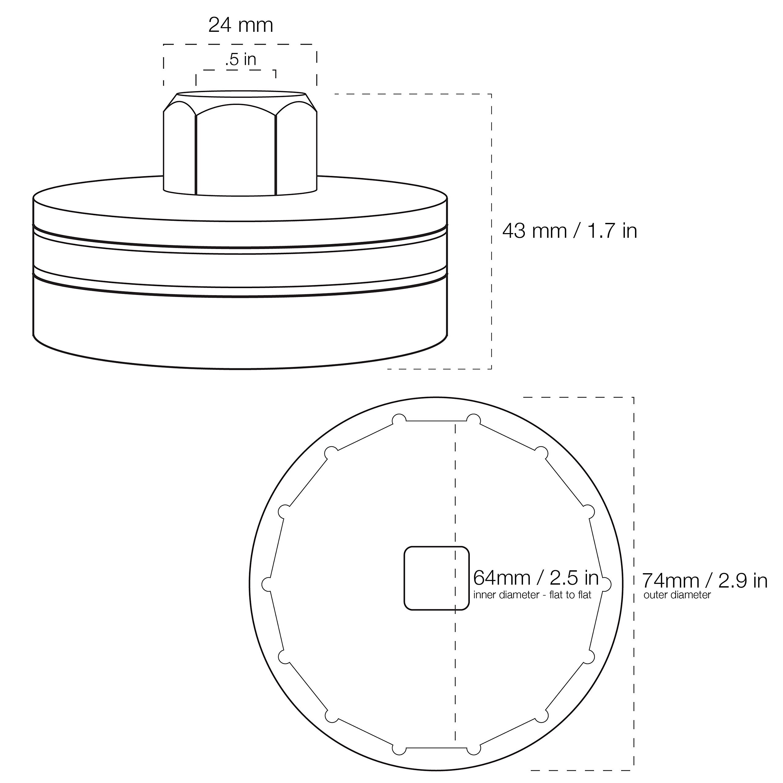Tool Guy Republic oil filter cap removal suitable for 4, 6, 8 cylinders.
