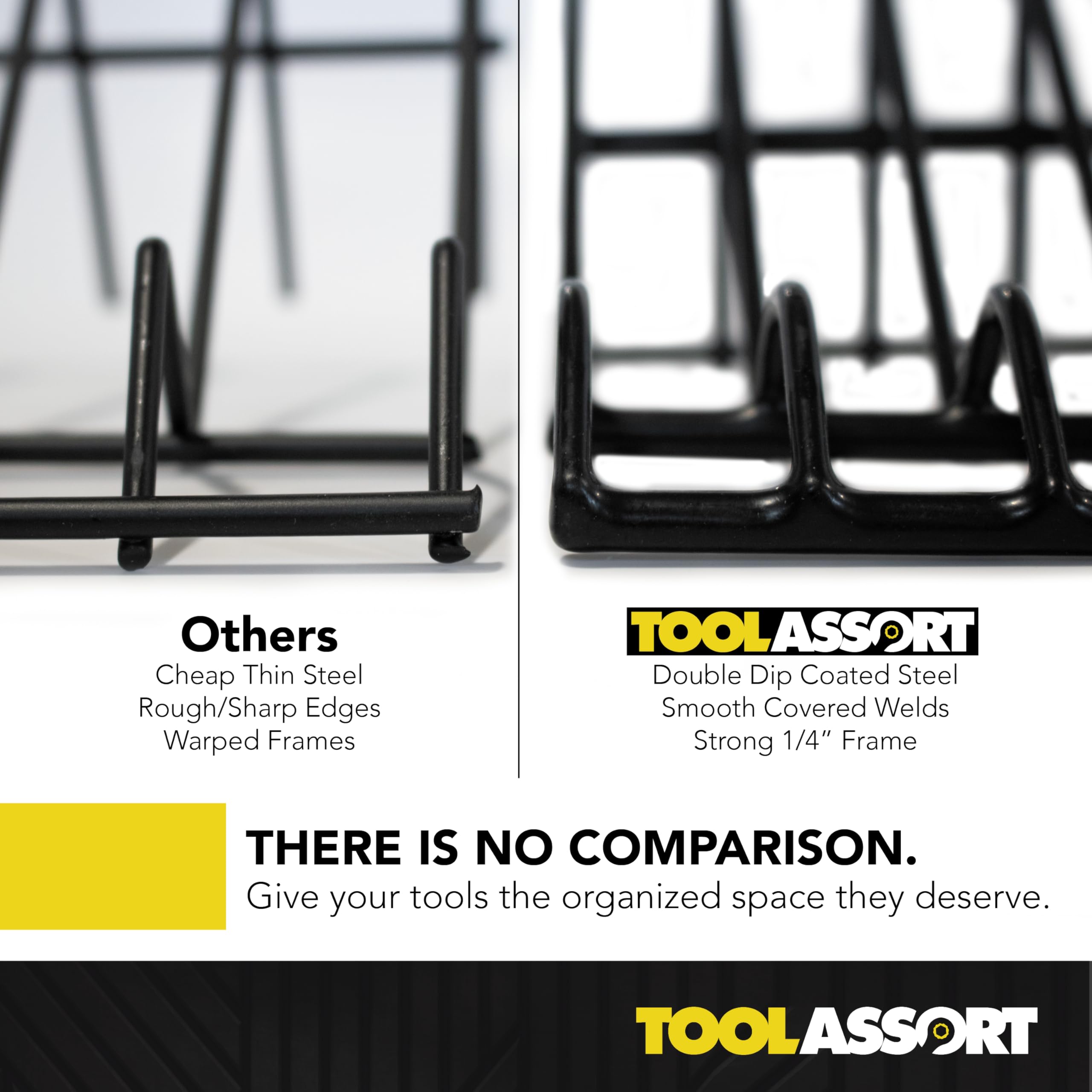 ToolAssort wide plier slot, 1.125 inches for large-handled tools.