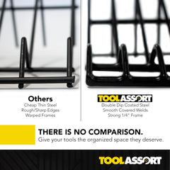 ToolAssort wide plier slot, 1.125 inches for large-handled tools.
