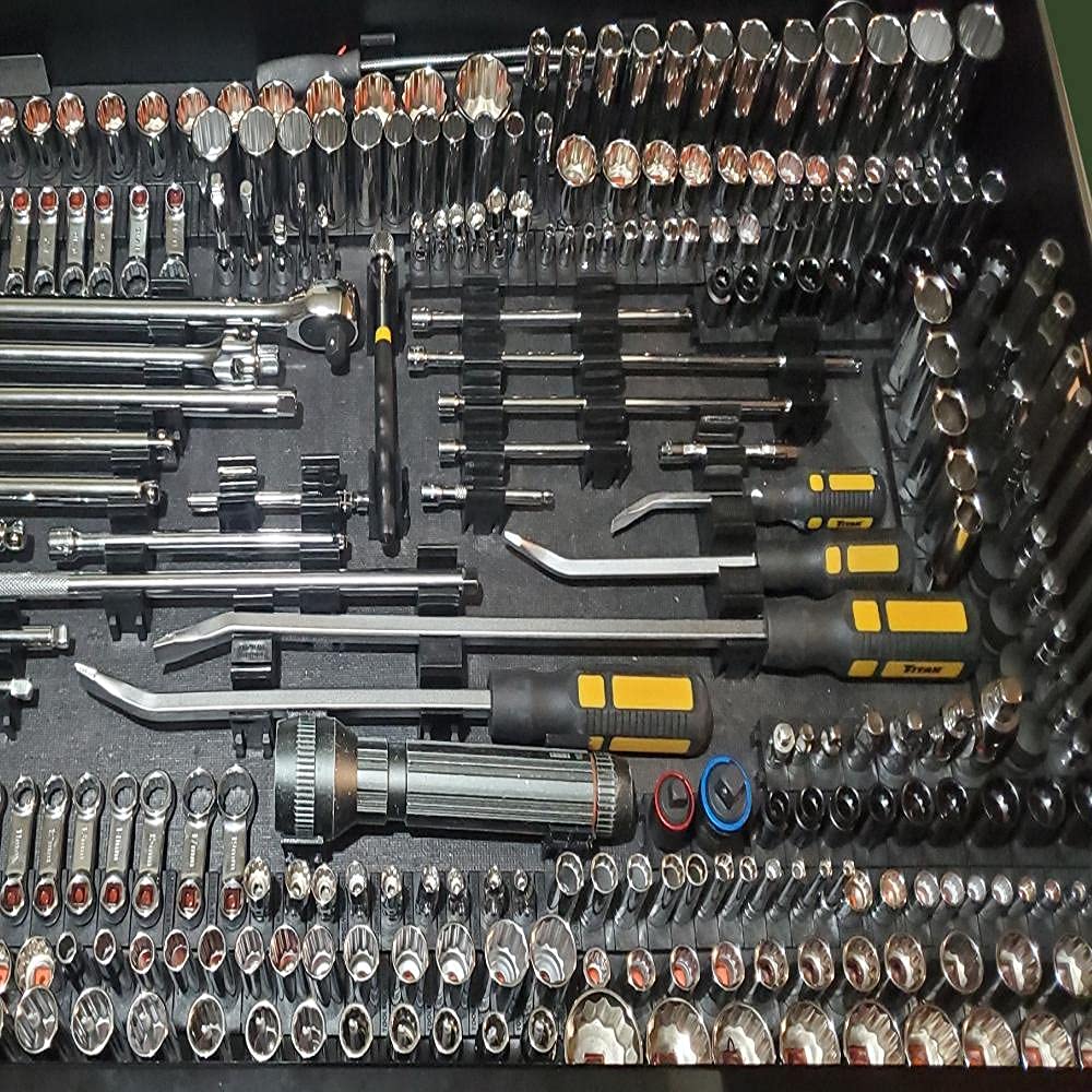 ToolBox Widget magnetic socket holders secure 1/4-inch sockets in a drawer.