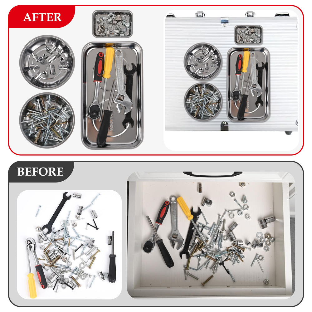 TOOLEAGUE 15 lb magnetic pickup pen retrieves dropped metal items from tight spaces.