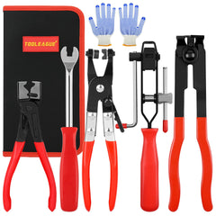 TOOLEAGUE 5Pcs kit laid out for CV boot clamps and hose clamps.