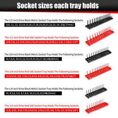 TOOLEAGUE black metric socket tray maintains order and fast size identification