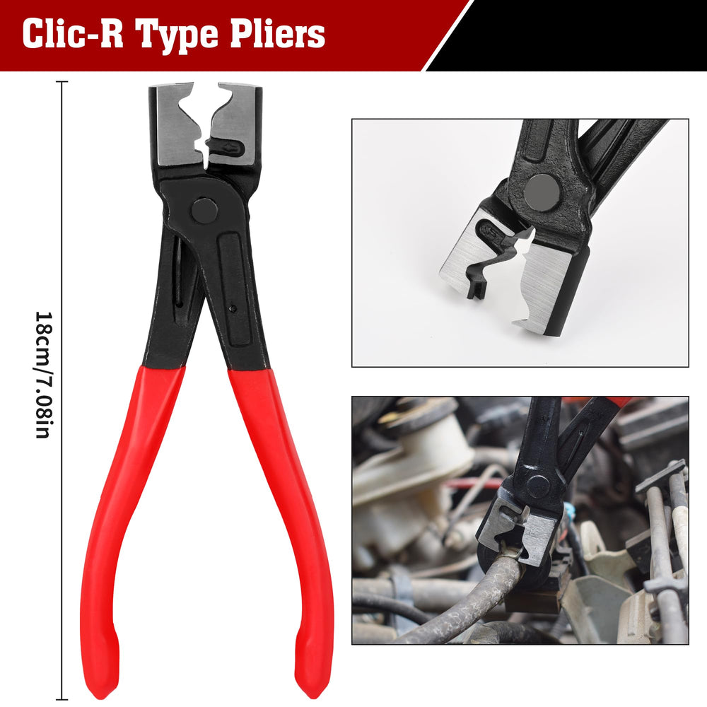 TOOLEAGUE Clic-R type pliers close-up showing CRV steel durability for clamps.
