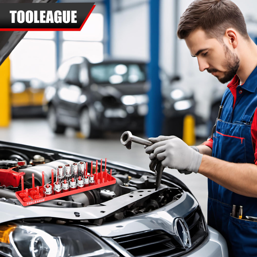 TOOLEAGUE magnetic wrench holder secures wrenches within reach in any toolbox