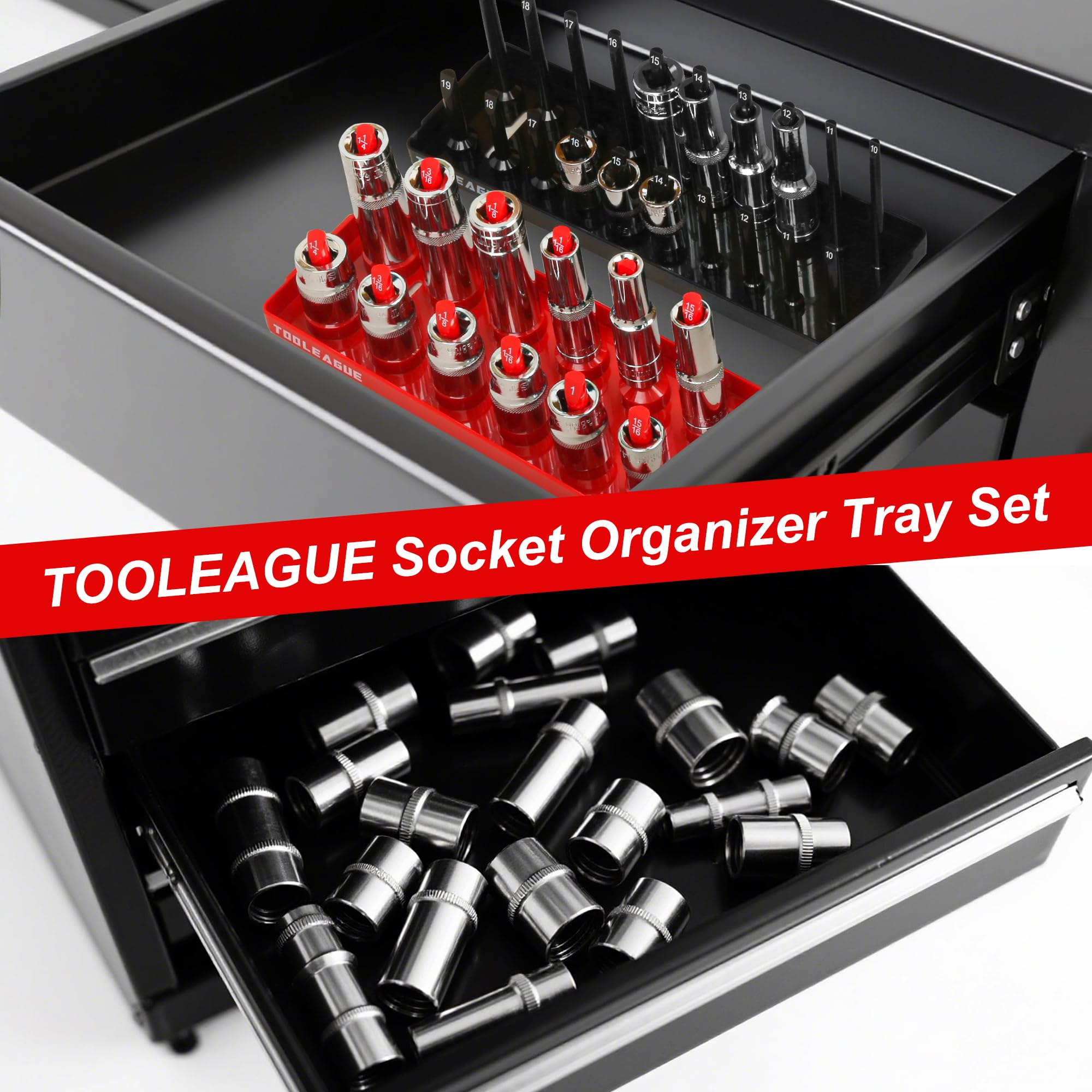 TOOLEAGUE magnetic wrench holder keeps wrenches accessible and securely in place.