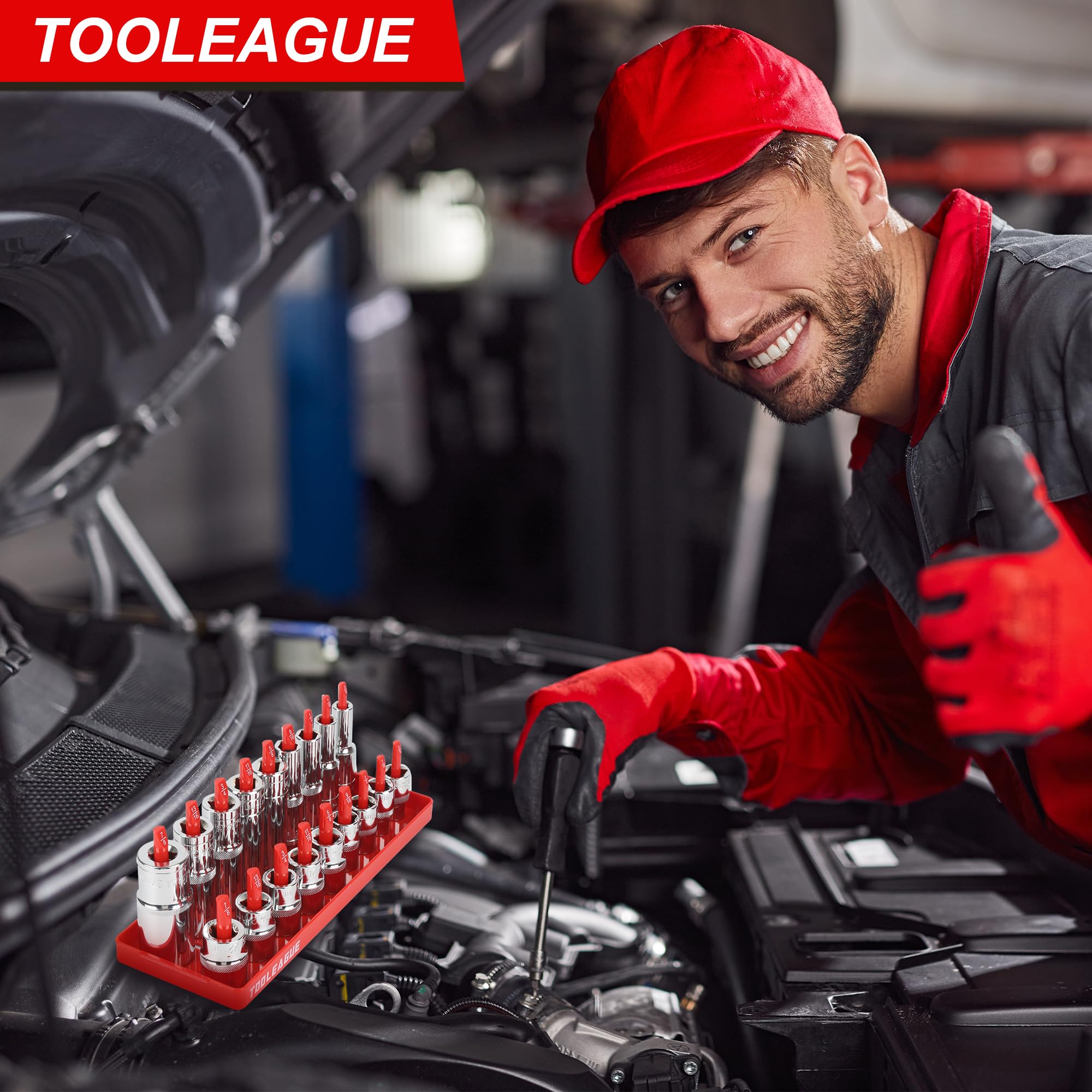 TOOLEAGUE complete set for toolbox simplifies storage and quick retrieval of common sizes.