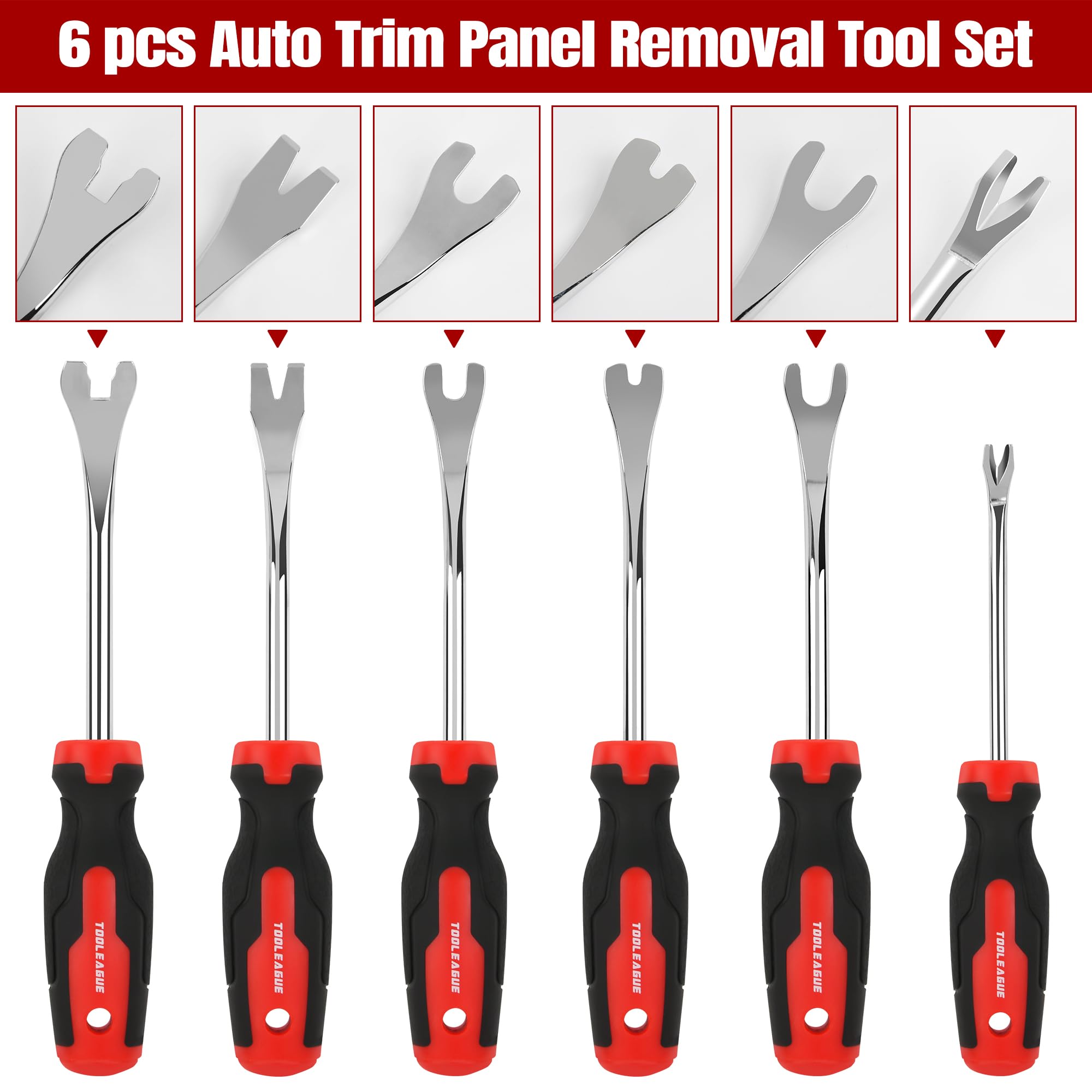 TOOLEAGUE trim-panel-removal-tools ergonomic-handle for precise, fatigue-free work