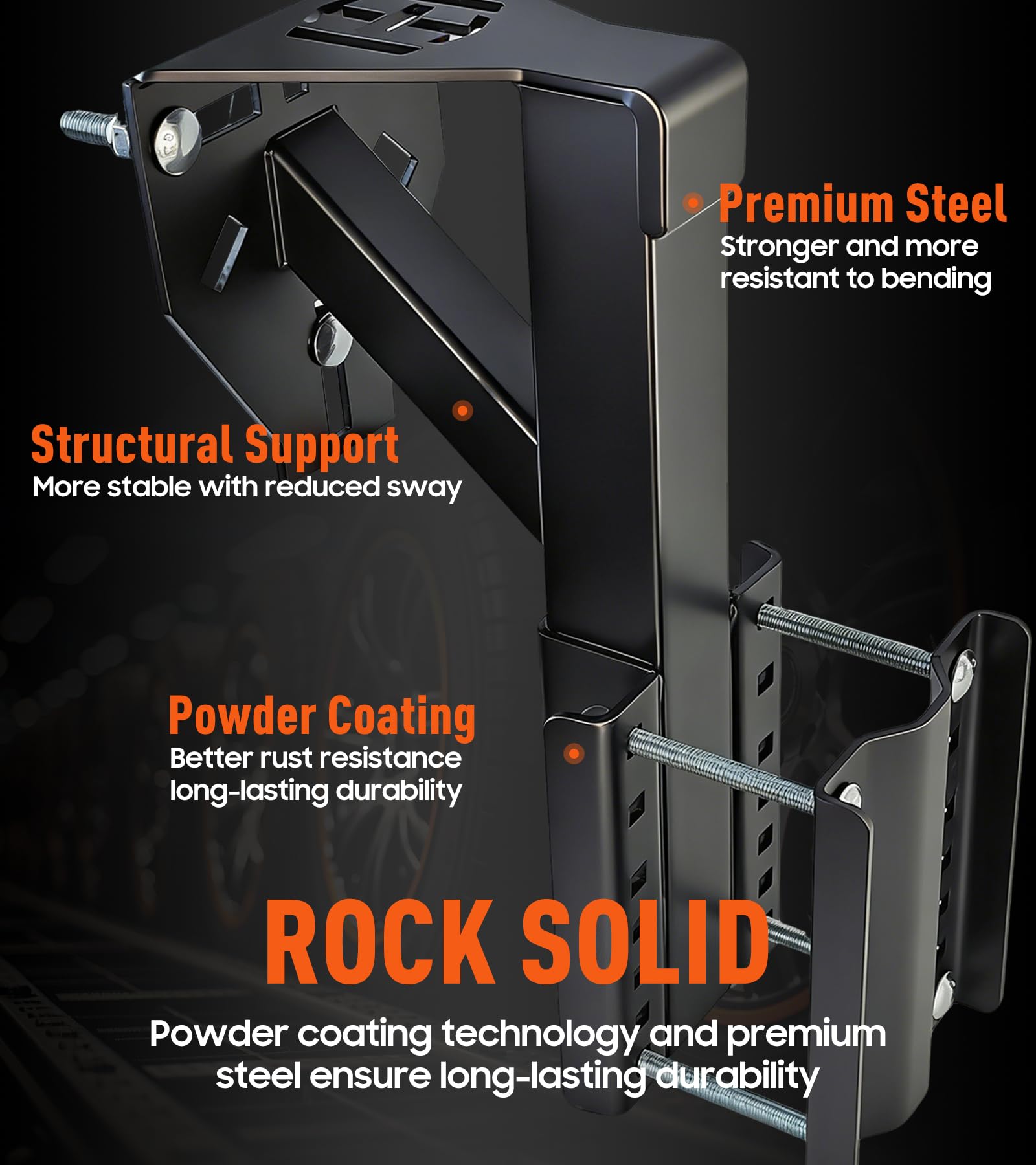 Toolhoper spare tire mount's elevated design keeps the bracket away from road grime