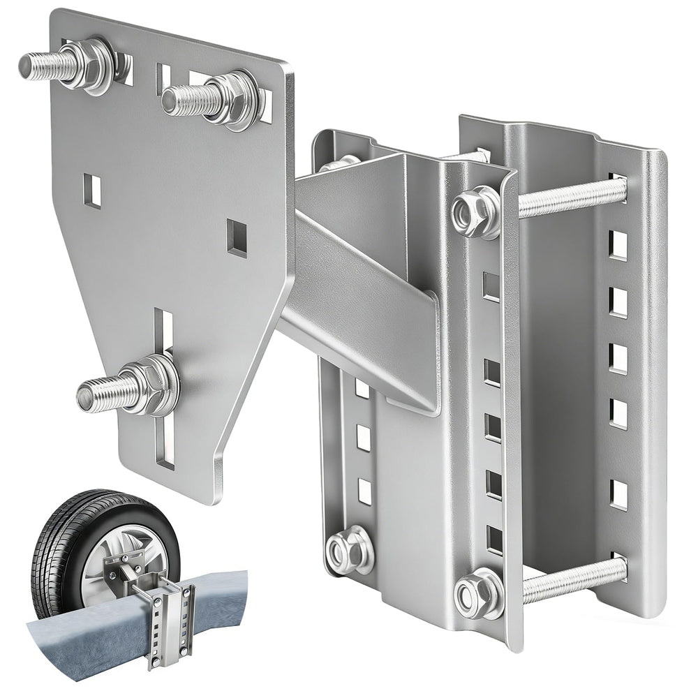 toolhoper spare tire mount on trailer demonstrates rugged stainless steel build.