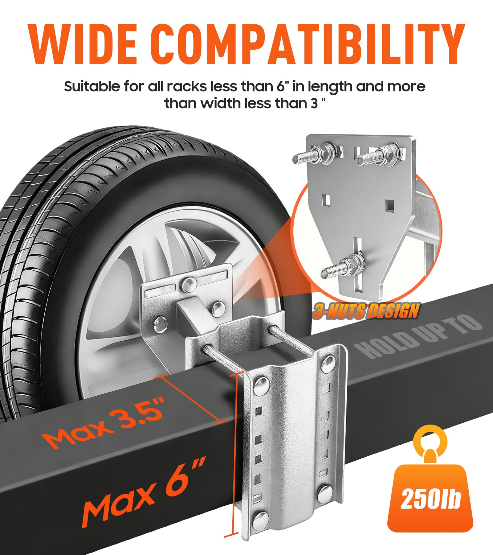 toolhoper mounted spare tire carrier with rust-resistant finish for outdoor use.