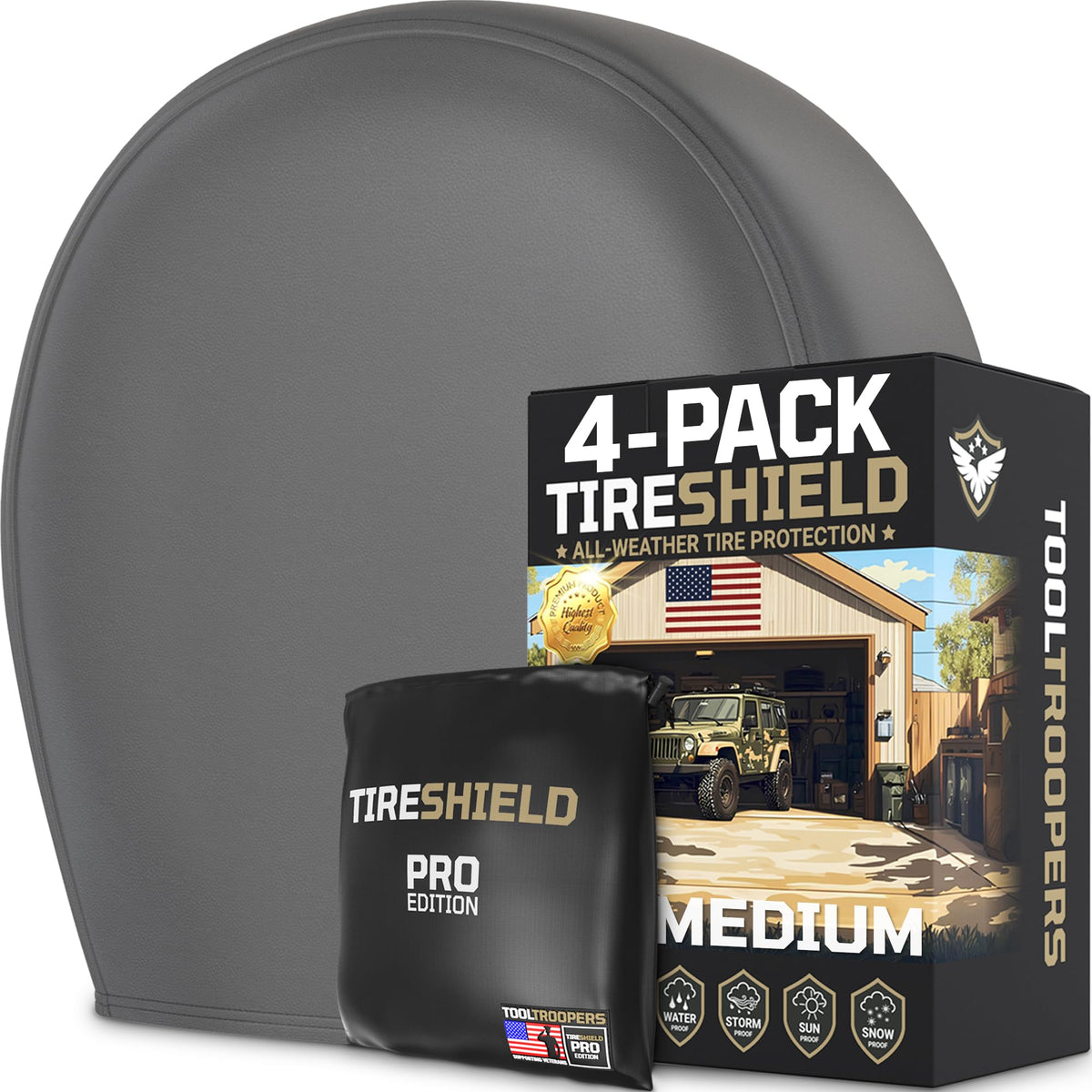 TOOLTROOPERS TIRESHIELD PRO front cover on a tire for full protection