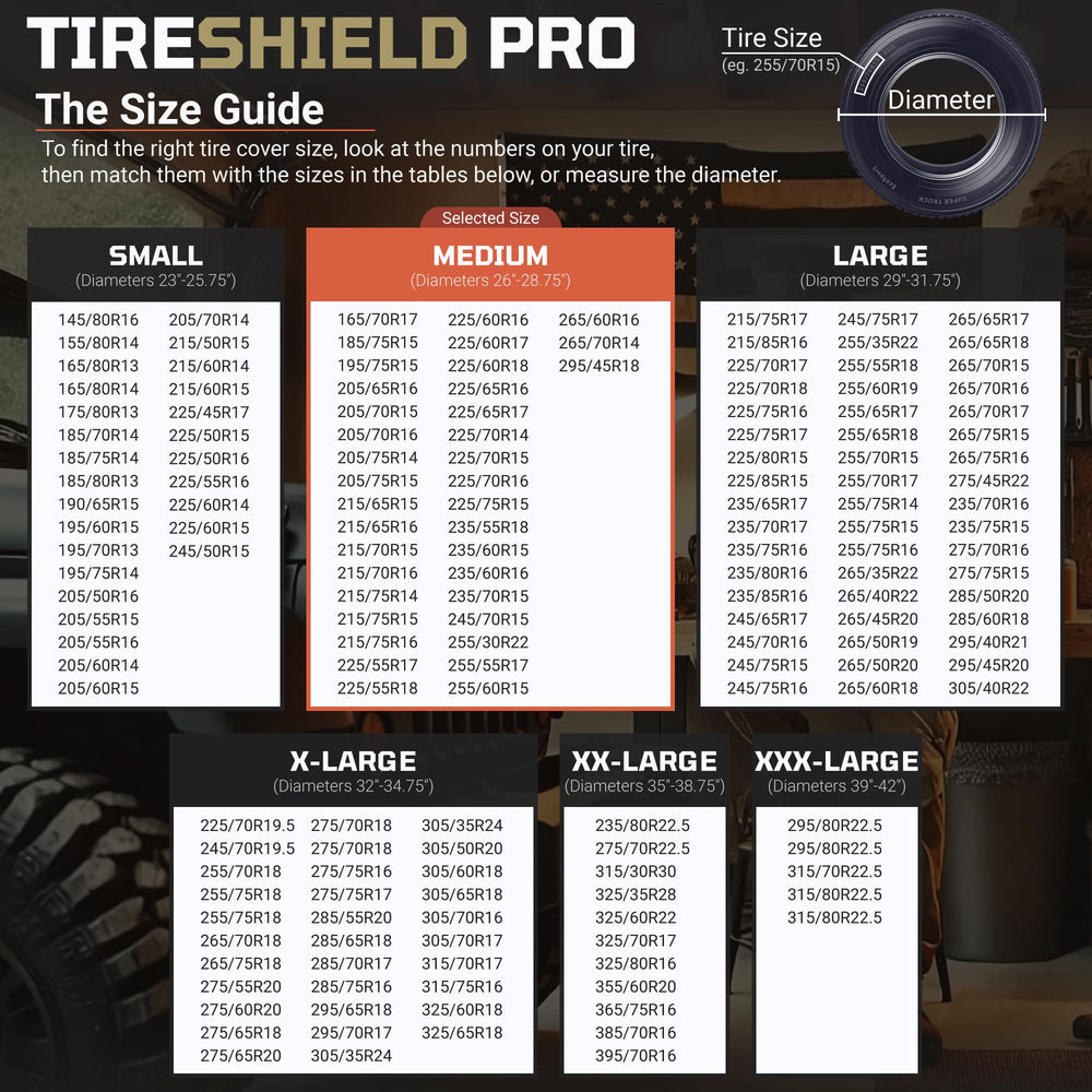 TOOLTROOPERS TIRESHIELD PRO fits 26-28.75 inch tires in a four-pack