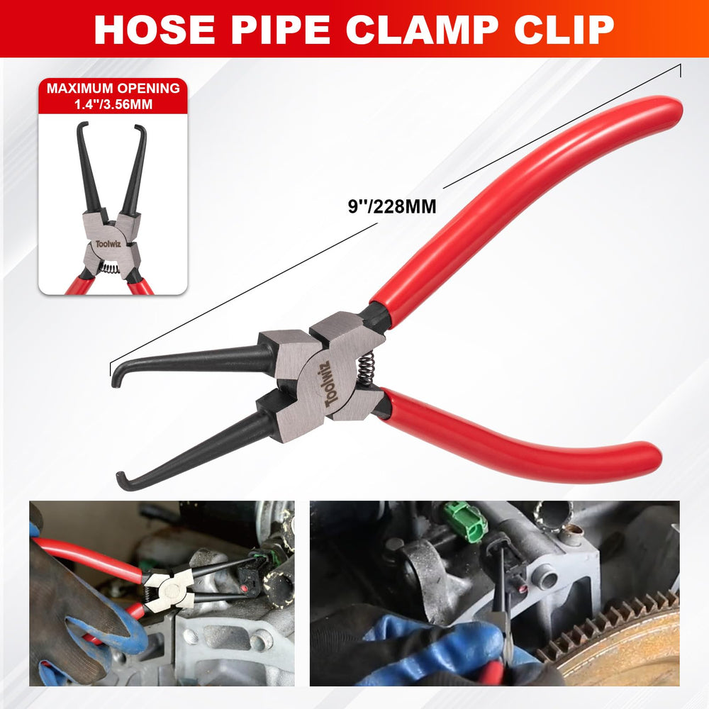 Toolwiz 30 degree push pin plier eases fastener removal in tight spots.