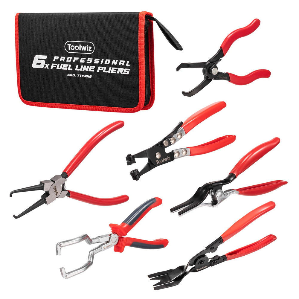 Toolwiz fuel line pliers set hose clamp plier with secure grip for clamp changes.