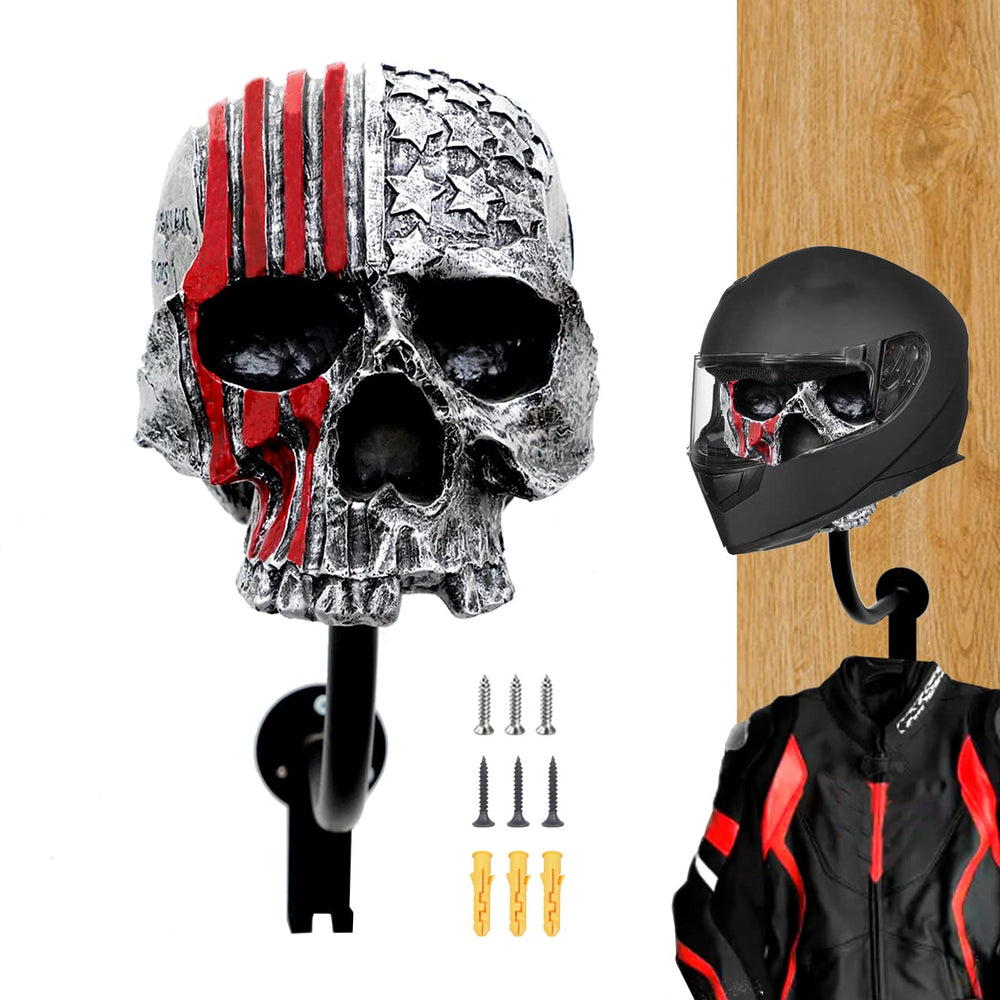Tooyuart red skull helmet wall mount displaying helmet securely for display
