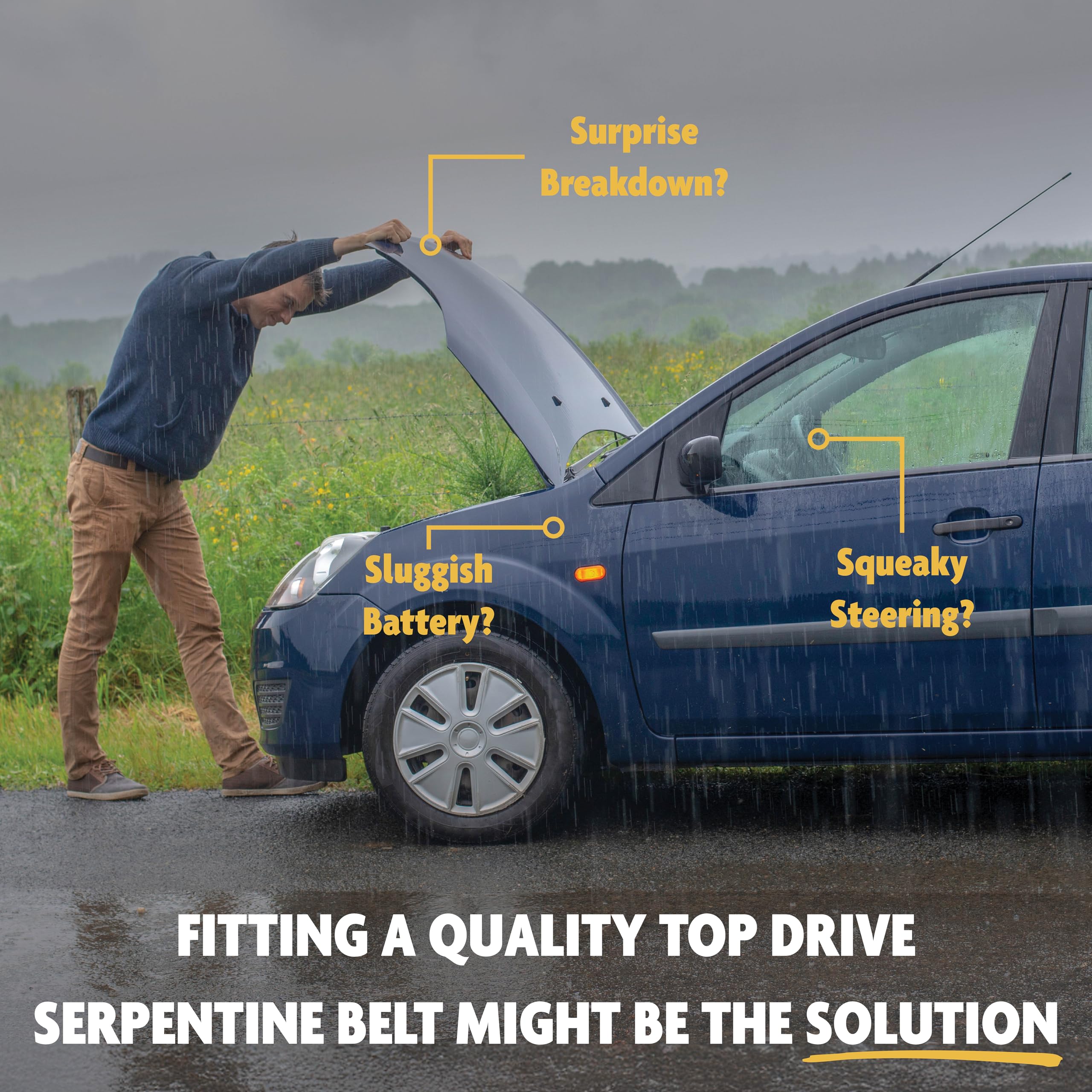 Top Drive belt compatible with Dodge Journey for reliable replacement.