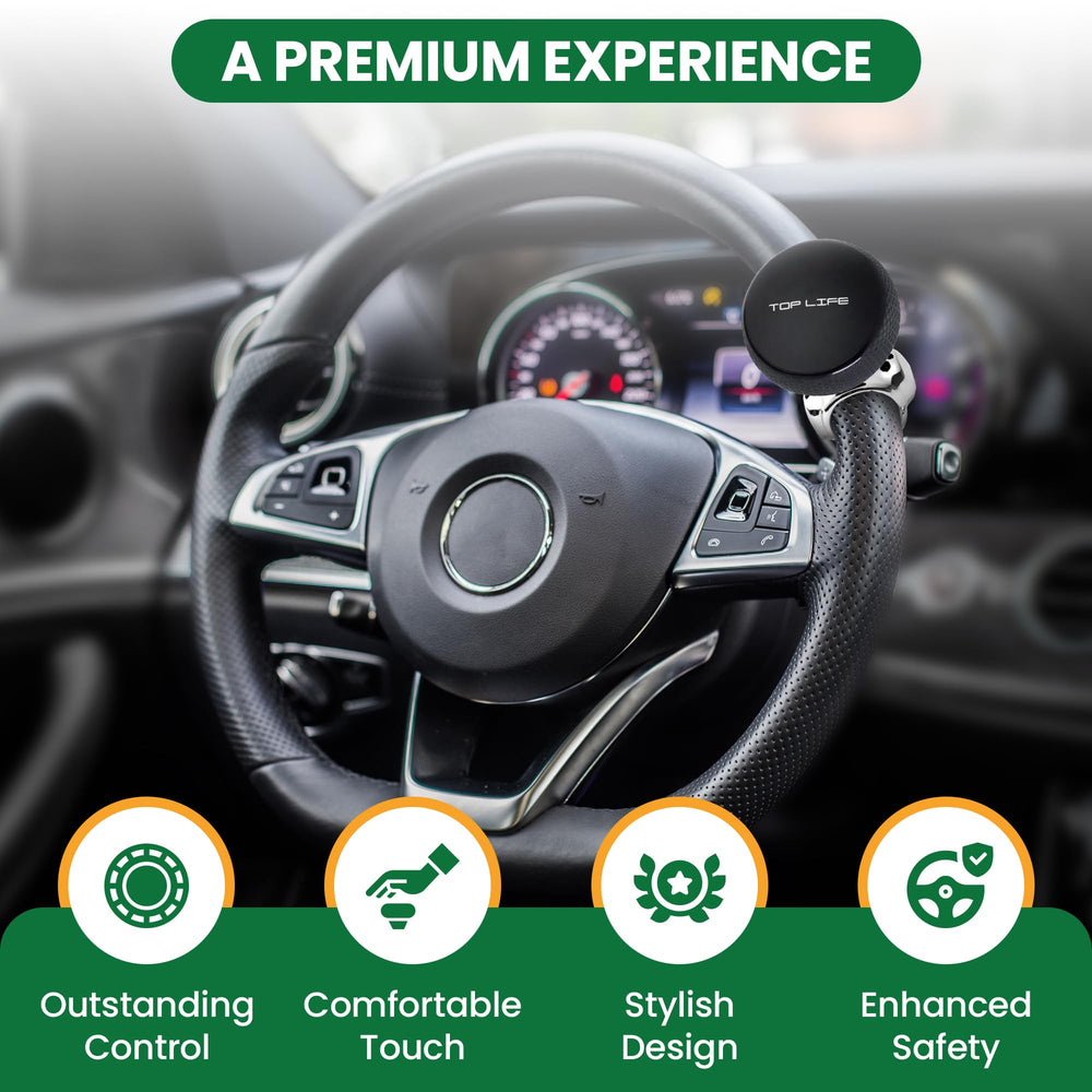 Top Life steering wheel knob compatible with all wheels for easy fitting