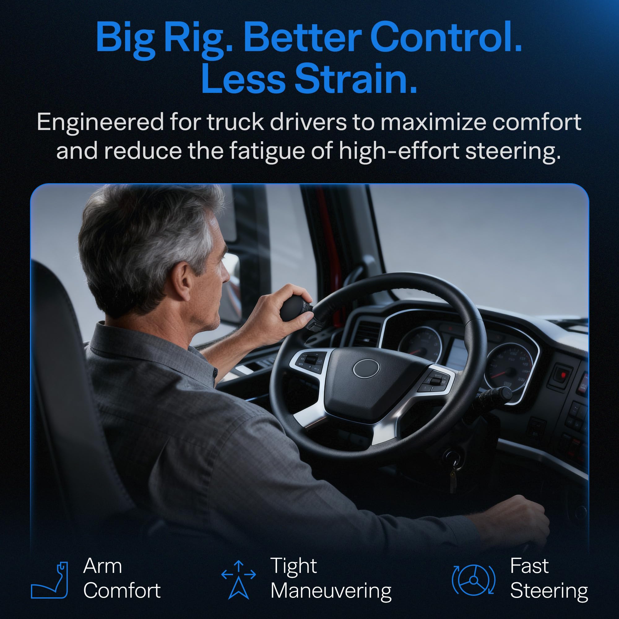 Top Life ergonomic grip supports comfort during long drives