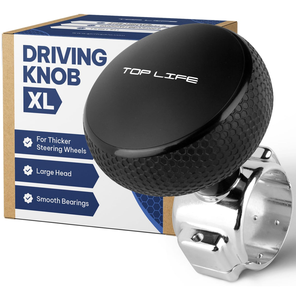 Top Life truck knob with silicone coating for secure grip on large wheels.