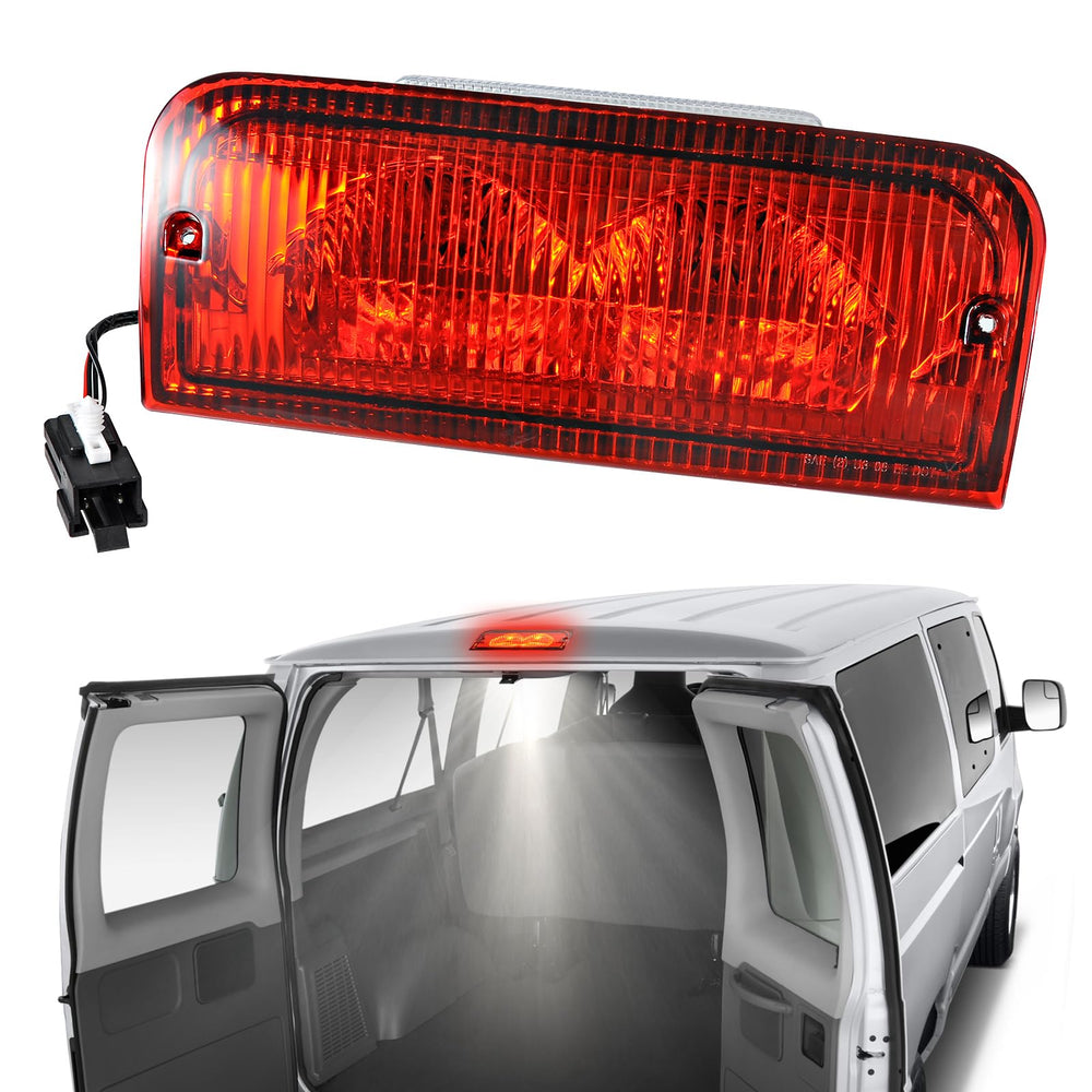 Top-Max center-high-mount stop light exterior red brake for Ford E-Series, high visibility.