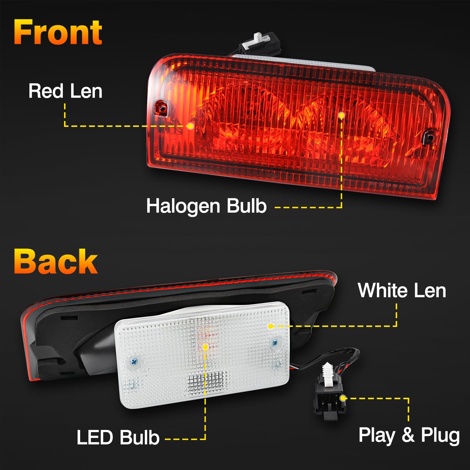 Top-Max high-brightness red brake light enhances rear signaling for safer driving.