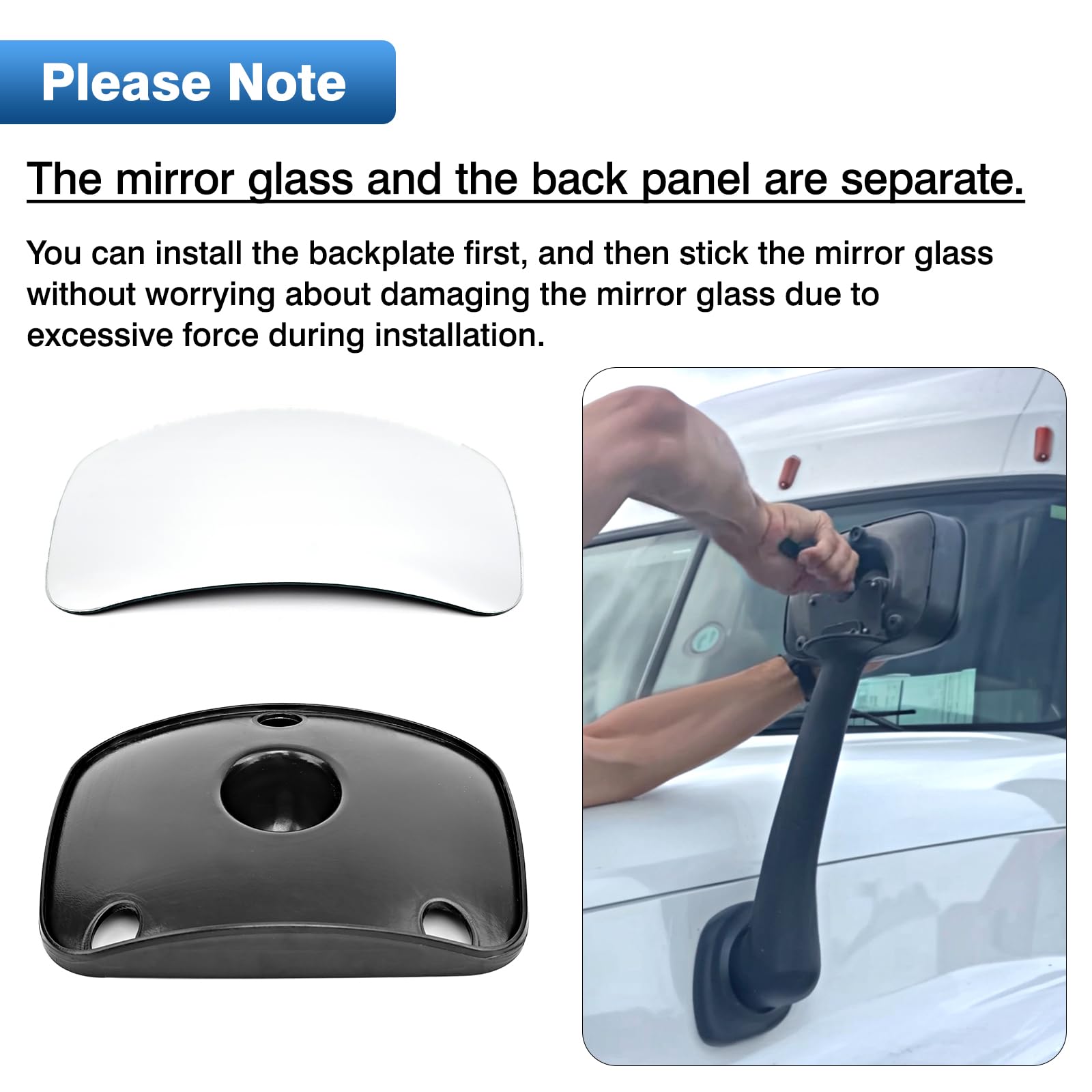 TOP-MAX convex mirror glass offers wide-angle view for safer lane changes.