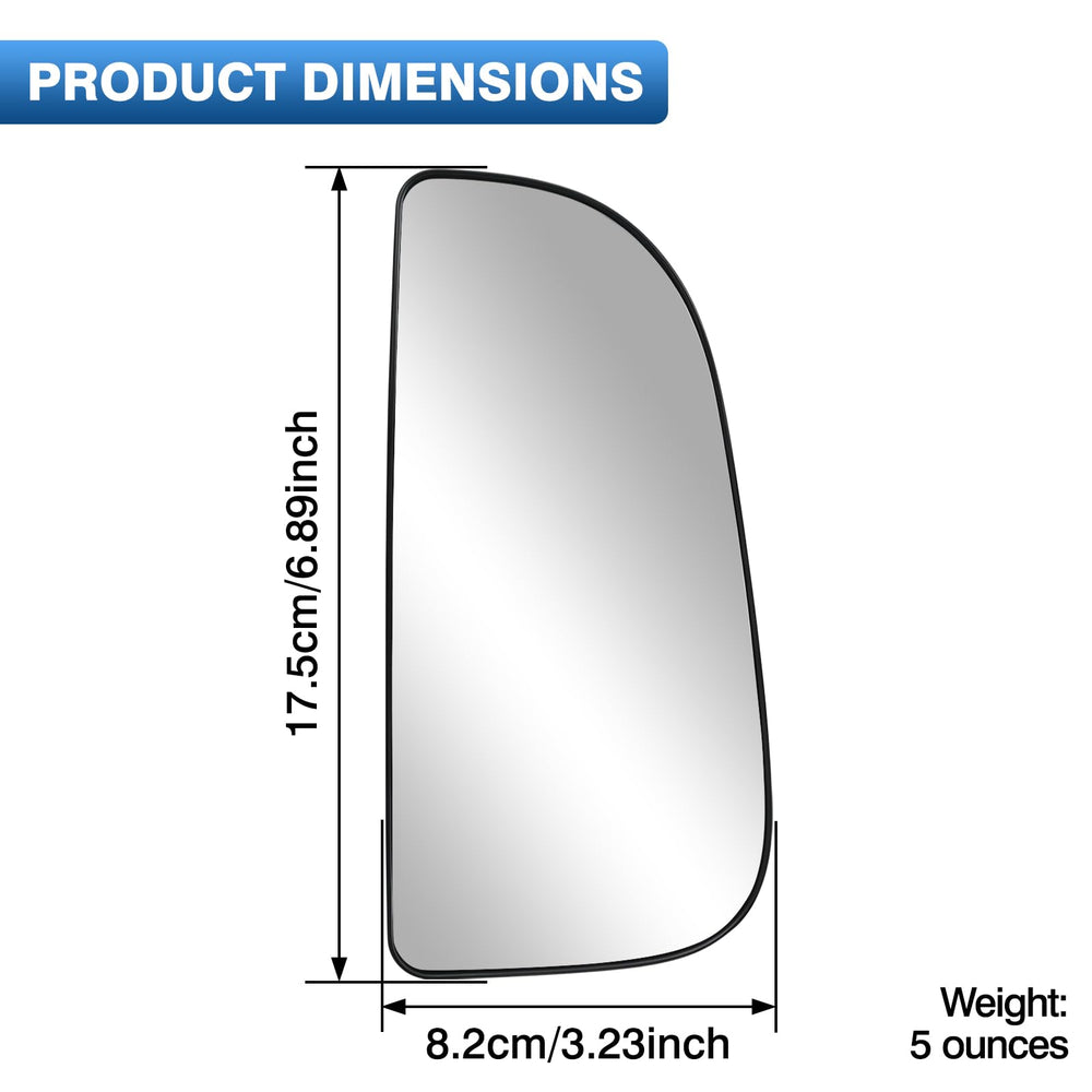 TOP-MAX bracket-included lower mirror glass for secure fit