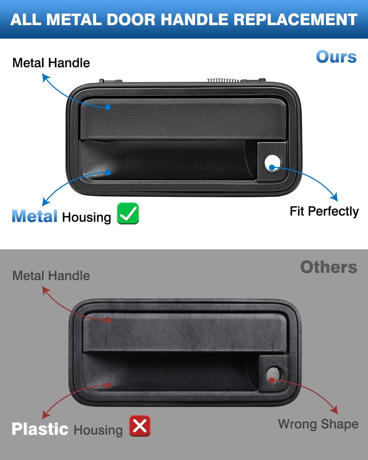 TOP-MAX exterior front door handle for Chevy Suburban ensures smooth entry.