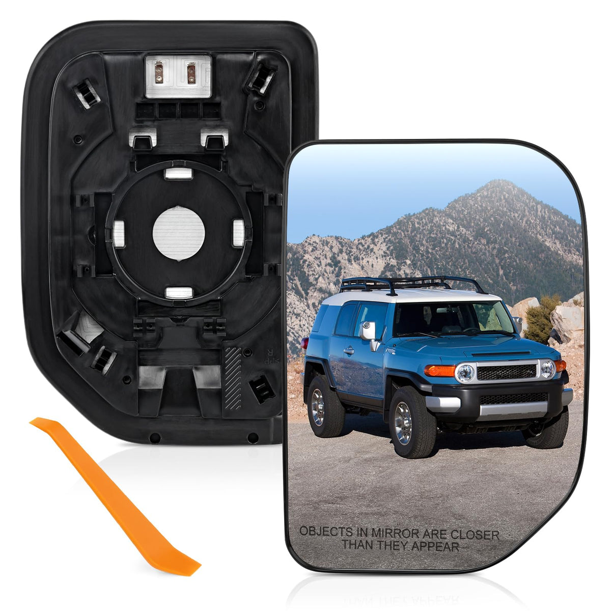 TOP-MAX passenger-side heated mirror glass for clear view in rain or snow.