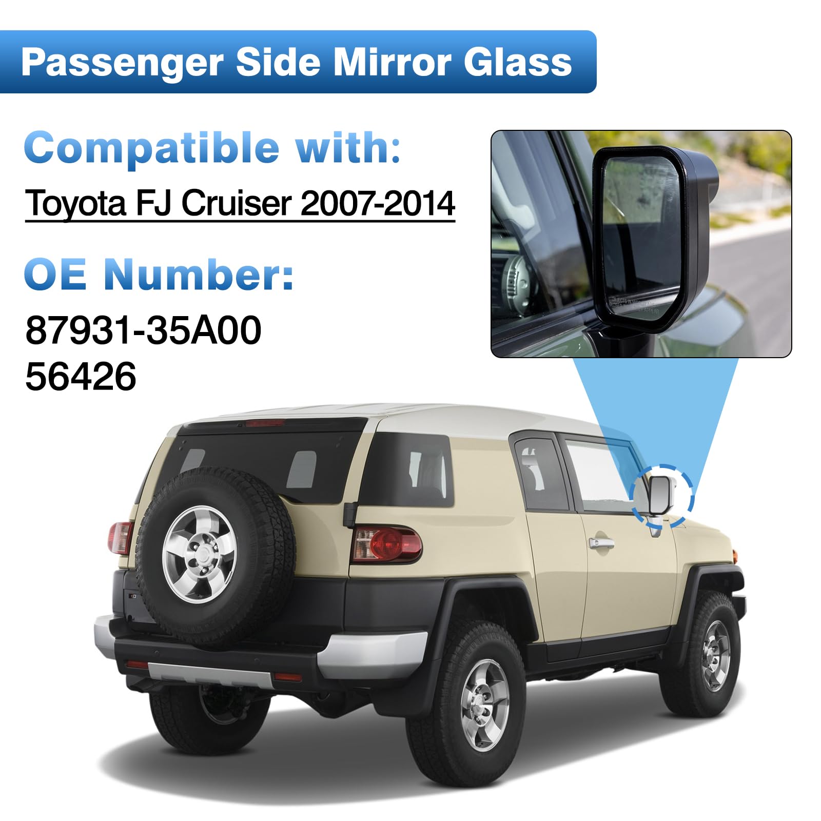 TOP-MAX right-side convex mirror widens your field of view.