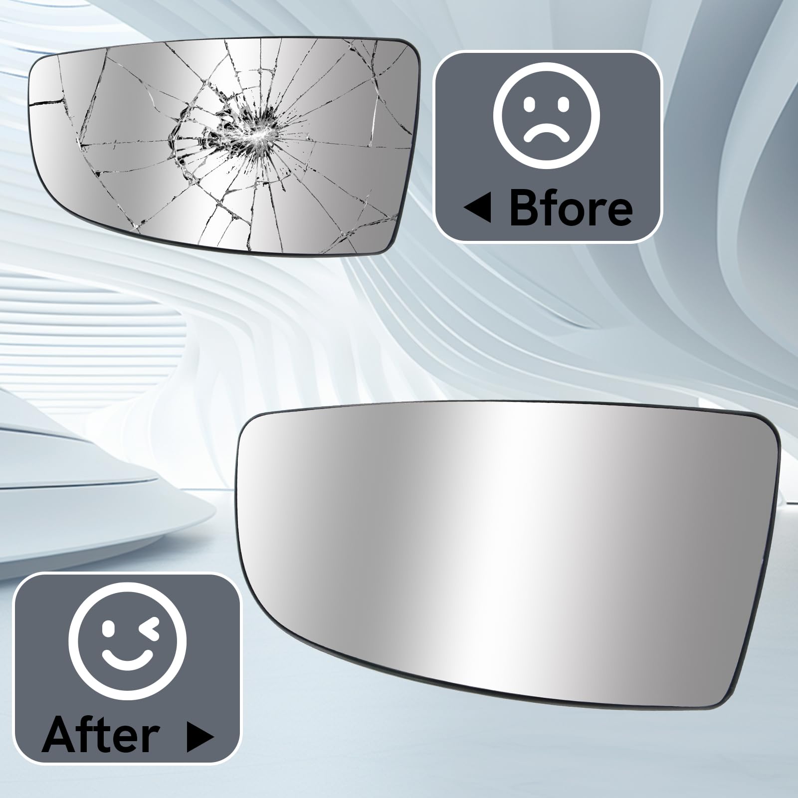 TOP-MAX Ford Transit left mirror glass enhances lane changes and parking awareness.