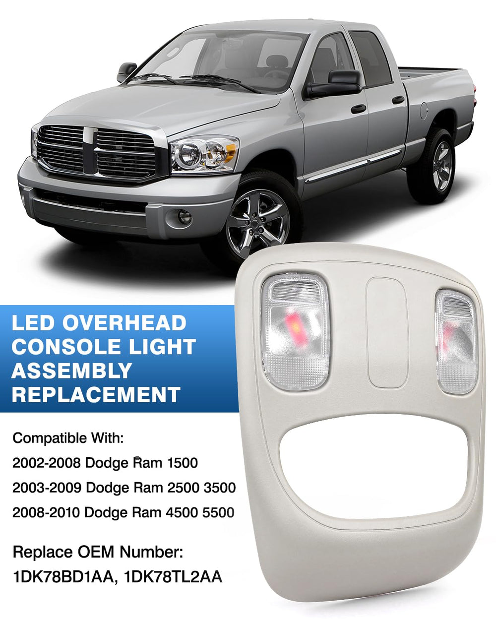 Top-Max LED dome light closeup showing durable plug-and-play design.