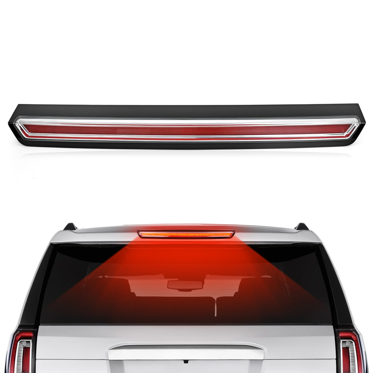TOP-MAX LED high mount stop light for GMC Yukon; clear front view with enhanced visibility.