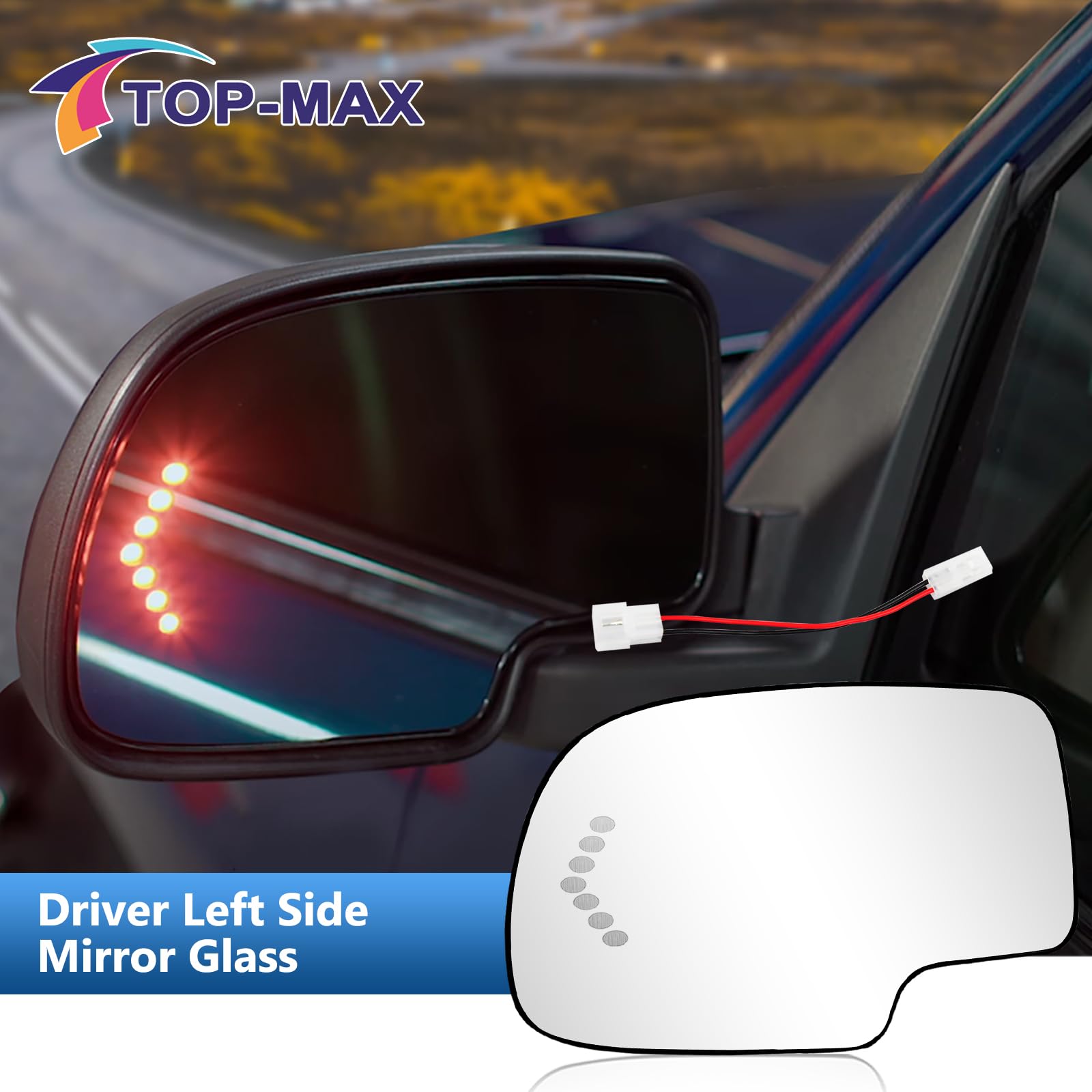 TOP-MAX left mirror glass OEM-like fit with part 88944391