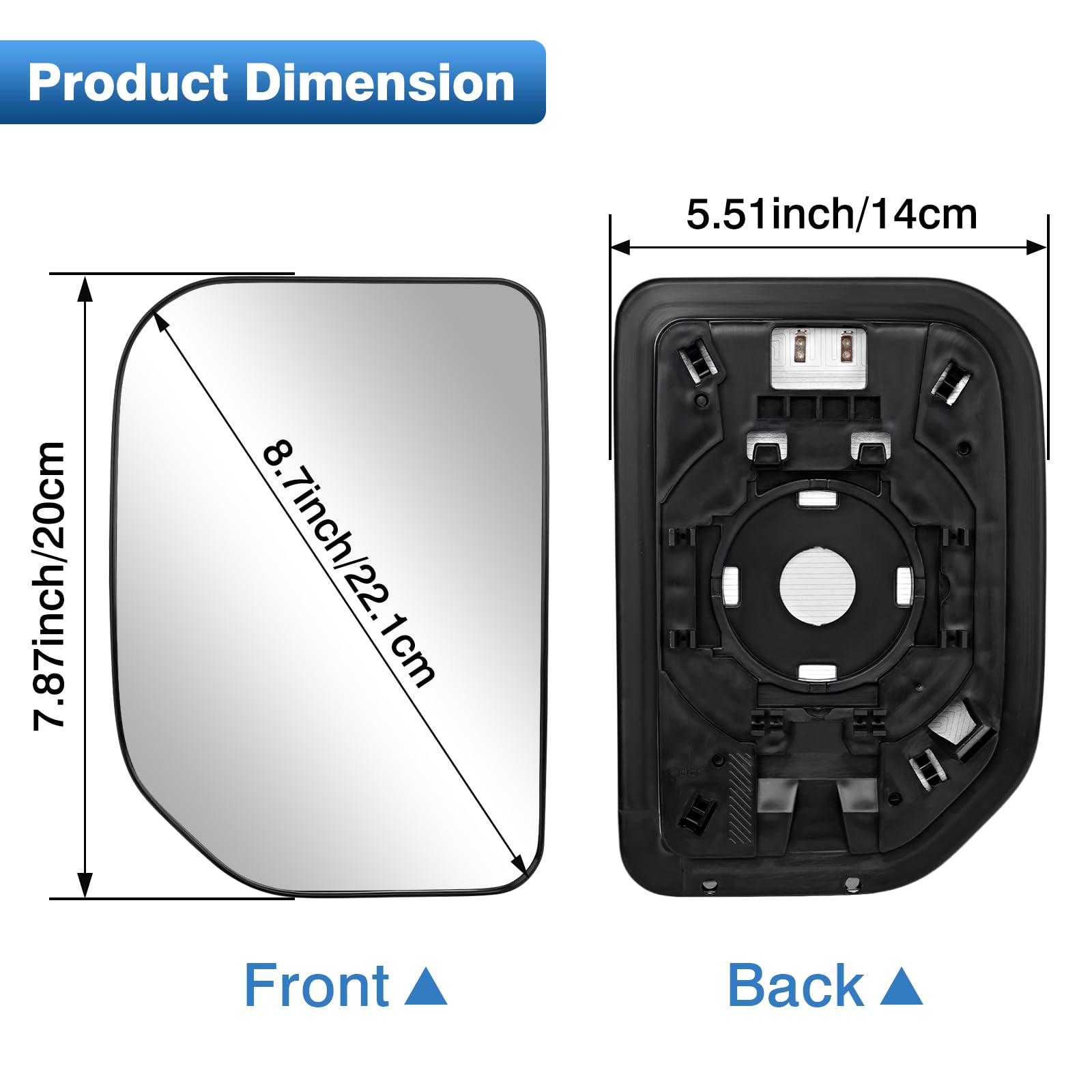 TOP-MAX mirror glass replacement with OEM-style snaps for secure FJ Cruiser fit.