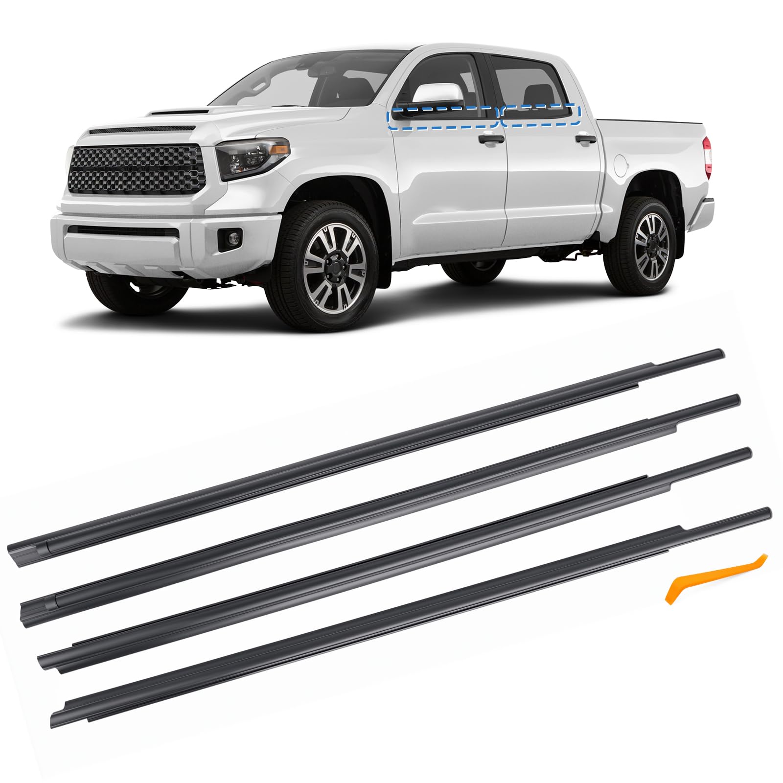 TOP-MAX front driver window seal improves weatherproofing and reduces leaks.