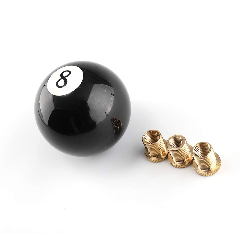 Top10 Racing 8 Ball billiard shift knob inside a car offering retro style and grip