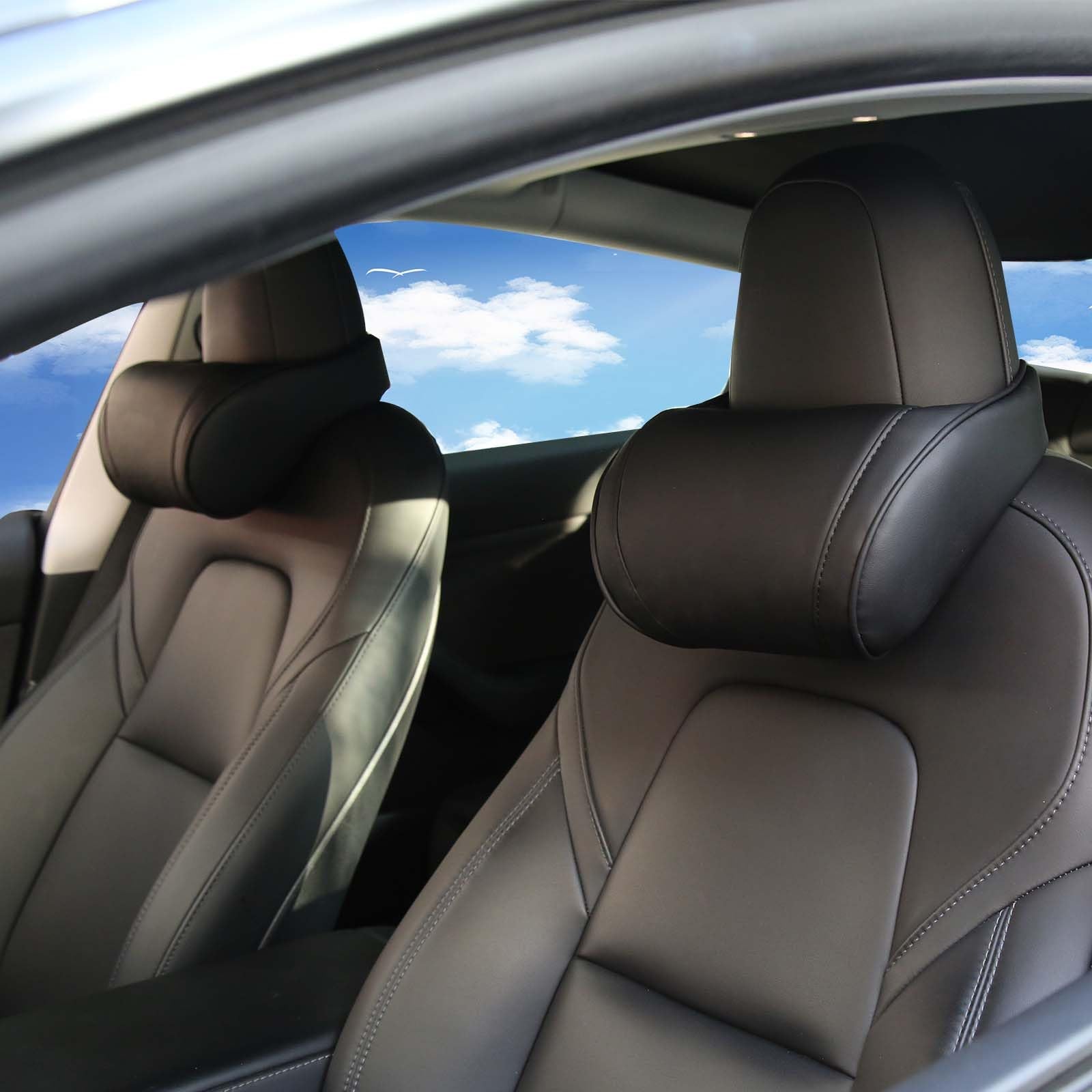 TOPABYTE car neck pillow front view shows memory foam comfort for long drives