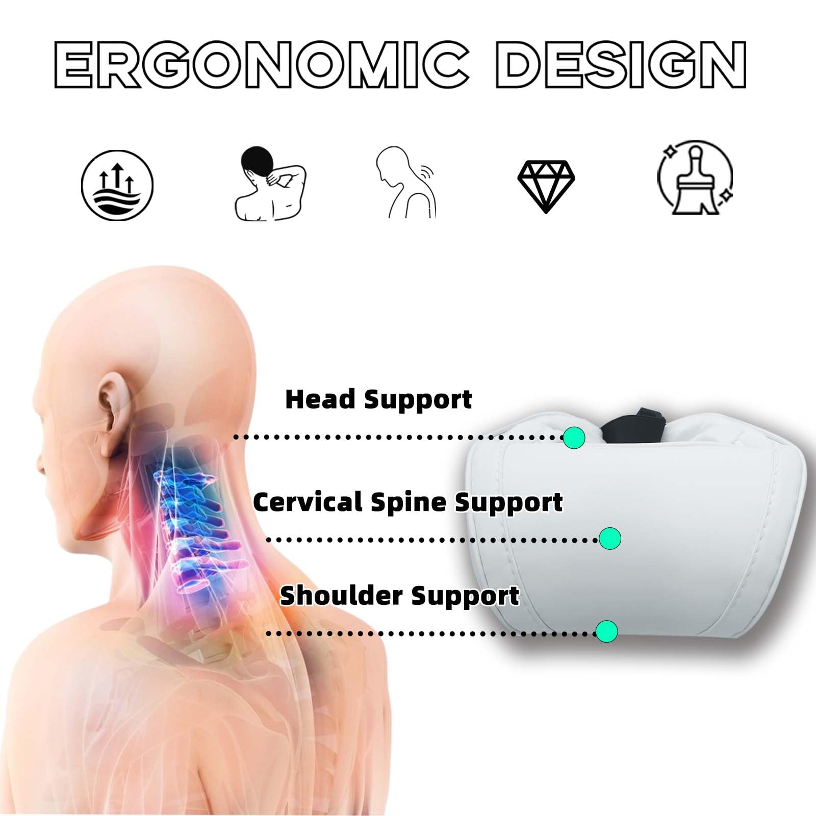 TOPABYTE ergonomic design contours the neck for fatigue-free long drives.