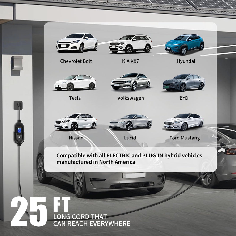 TopAutoGear charger LED display showing voltage and current for real-time status.