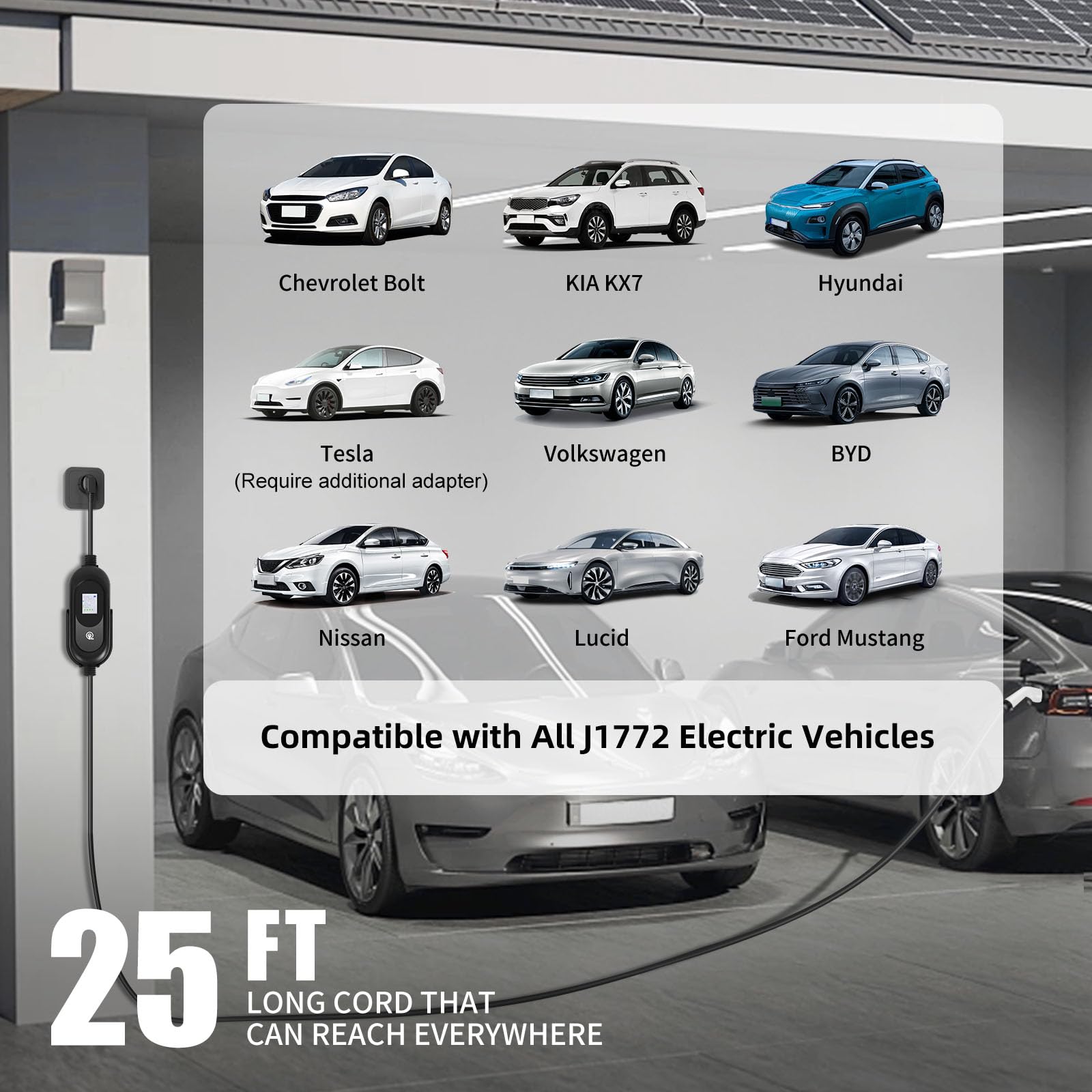 TopAutoGear EV Charger SAE J1772 compatibility for most EVs.
