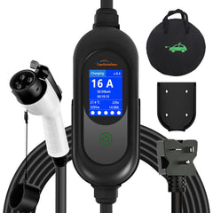 TopAutoGear portable EV charger with 25ft cord for indoor and outdoor charging.