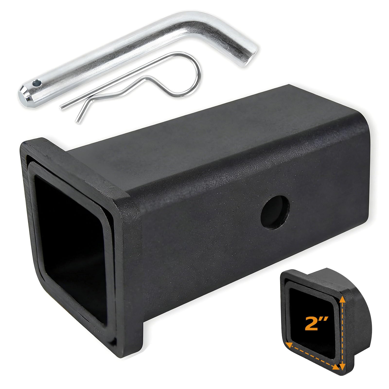 TOPBEE hitch adapter two-and-a-half-to-two exterior demonstrates universal compatibility for Class III/IV setups.
