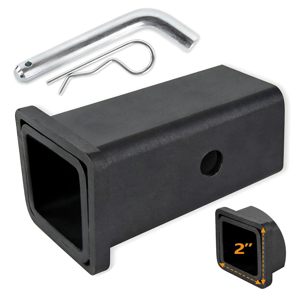 TOPBEE hitch adapter two-and-a-half-to-two exterior demonstrates universal compatibility for Class III/IV setups.