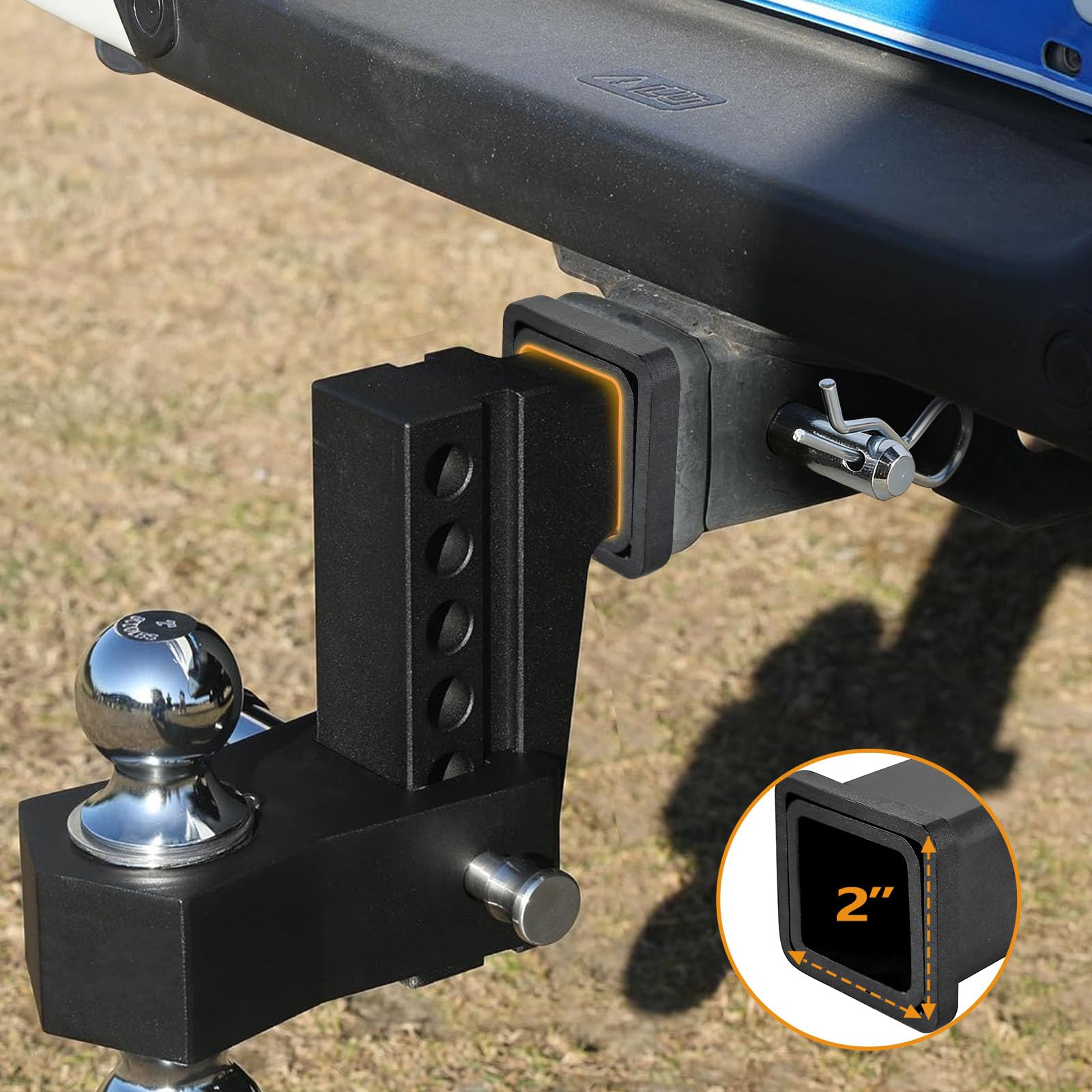 TOPBEE universal pin hole enables secure connections with various hitch pins.